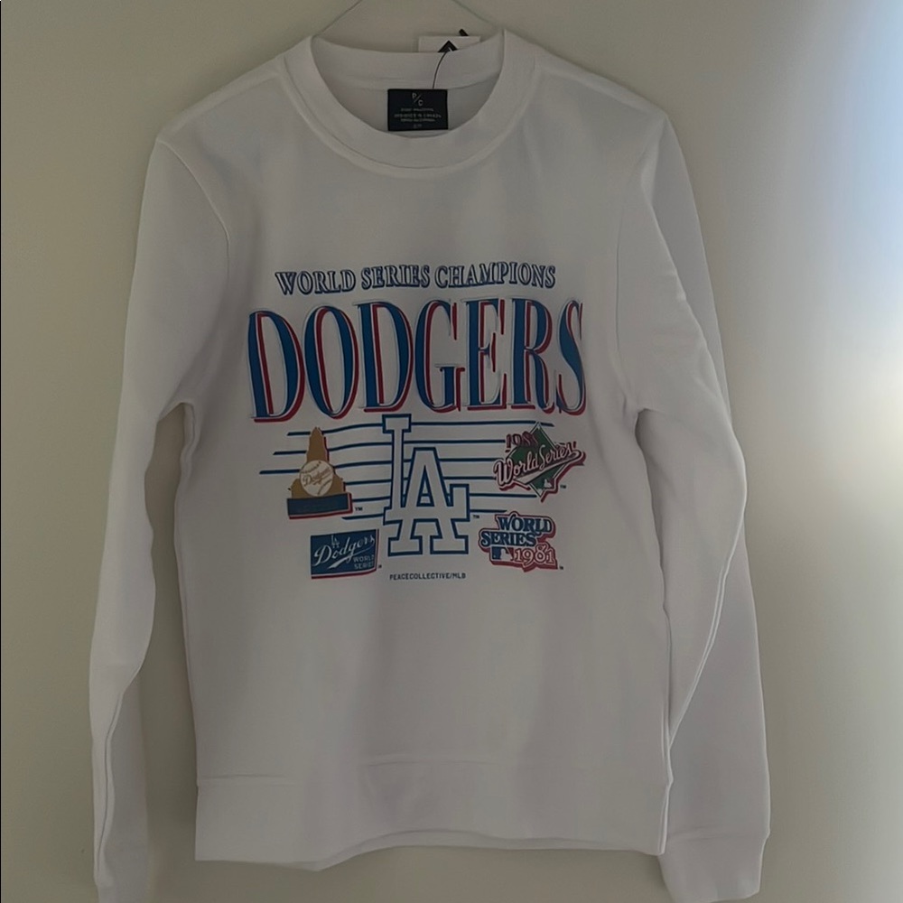White Dodgers Crew Neck Sweater